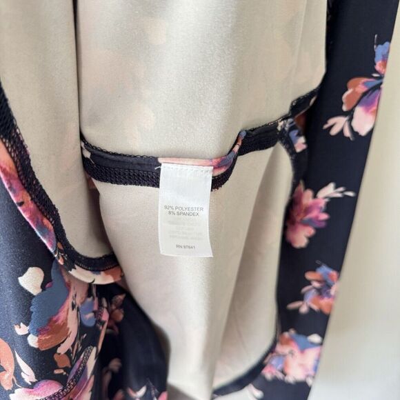J. Jill Fit Performance Tee Tunic Top Sz 2X Black Floral Long Sleeve Super Soft - Picture 7 of 8